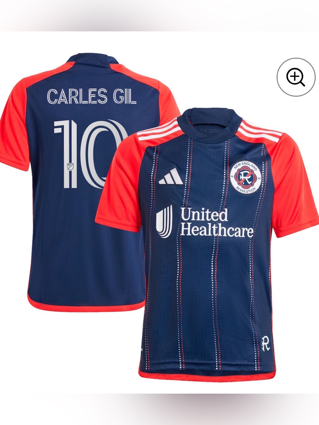 Adidas Men’s 2024/2025 New England Revolution Carles Gil #10 Stadium Home Jersey